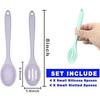 8 Pcs Silicone Cooking Spoon, Slotted Spoon, Mixing Spoon, Heat-Resistant Spoon For Kitchen Cooking, Baking And Stirring Tool