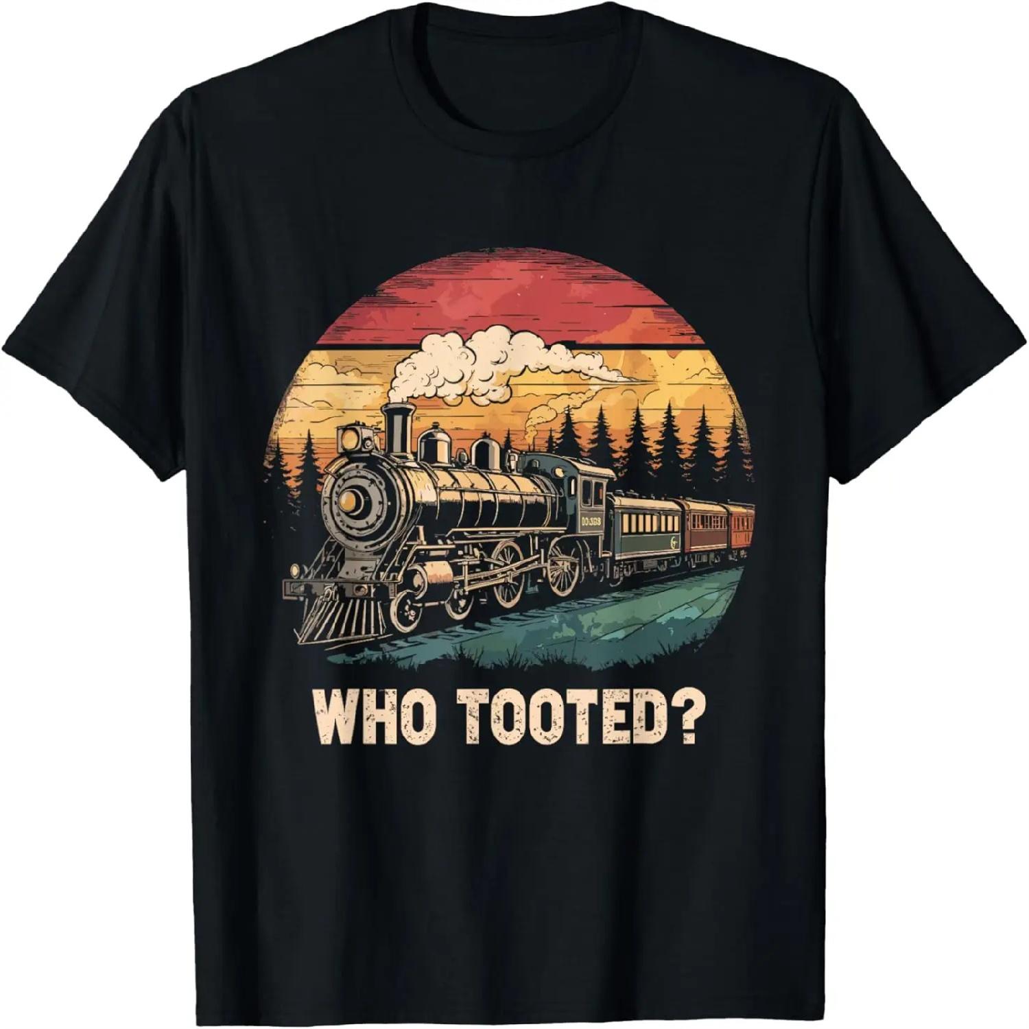 Who Tooted Funny Train Lover Boys Men Collector Railroad T-Shirt XXXXXL разноцветный