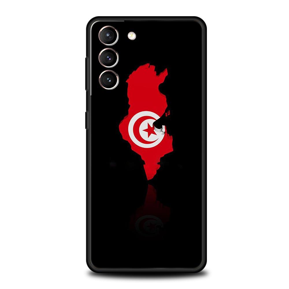 

Tunisia Flag Phone Case For Samsung Galaxy S26 Ultra S25 Plus S24 FE S23 S22 5G S21 S20 Cover Black Soft S22 Ultra 5G