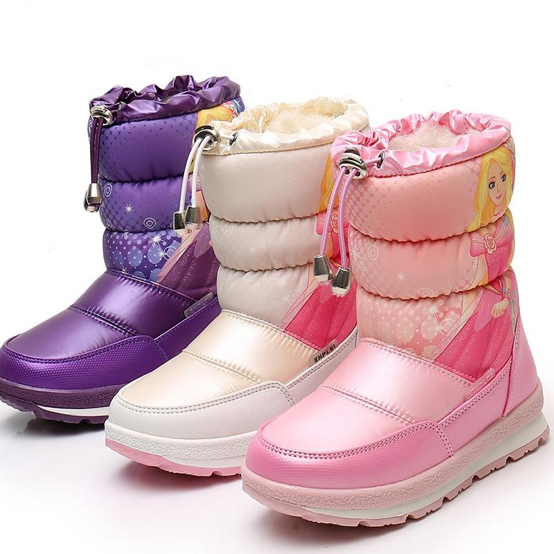 Real Wool Children Snow Boots Winter Warm Kids Shoes Casual Sneakers Waterproof Girls Princess Shoes Natural Fur Child Boots