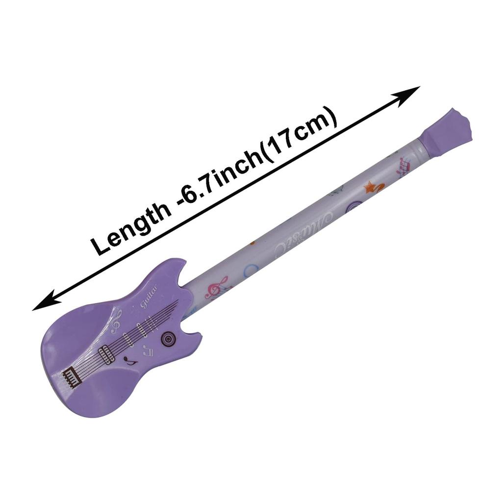 Maydahui Stylish Guitar Ballpoint Pen Set of 8 Black Ink Cute Gel Pen Music Instrument Colorful Stationery Writing Utensil Gift Present 0.5mm