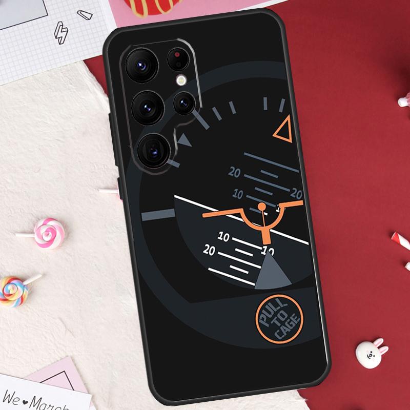 Cockpit-Schutzhülle mit Fluginstrumenten-Motiv für Samsung Galaxy S24 FE, S20 FE, S21, S22, S23, S25, S26 Ultra, S10 Plus, S25 FE