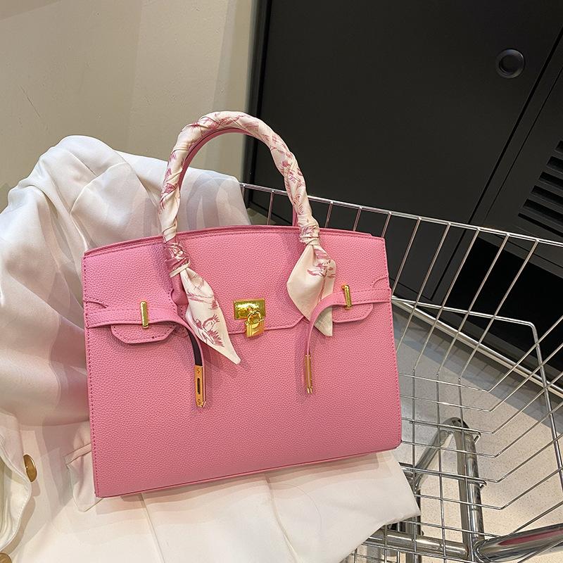 New High-end Bag, Silk Scarf Contrasting Platinum Bag, Portable Shoulder Women's Bag