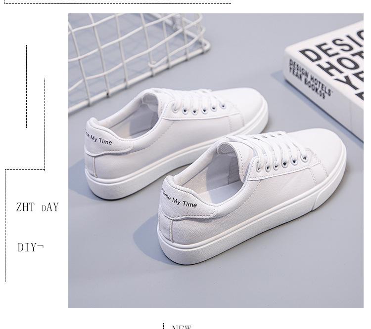 Zapatillas de Moda Blancas de Tacón Bajo para Mujer Primavera/Otoño 2025 - Tacón Plano, Estilo Deportivo Casual