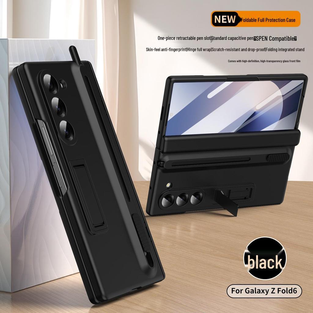 Samsung Z Fold 7/6/5/4 Full Coverage Case with Bracket & Retractable S Pen Slot