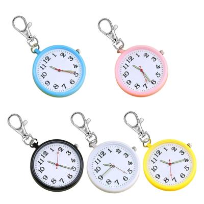 Ergonomic Unisex Keychain Pocket Watch With Large Clear Number For Easy Reading Plastic Design Outdoor Travel Essential