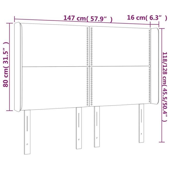 VidaXL LED Headboard Bedroom Furniture Double Bed Accessory Head of Bed Frame Interior Cream 3123911
