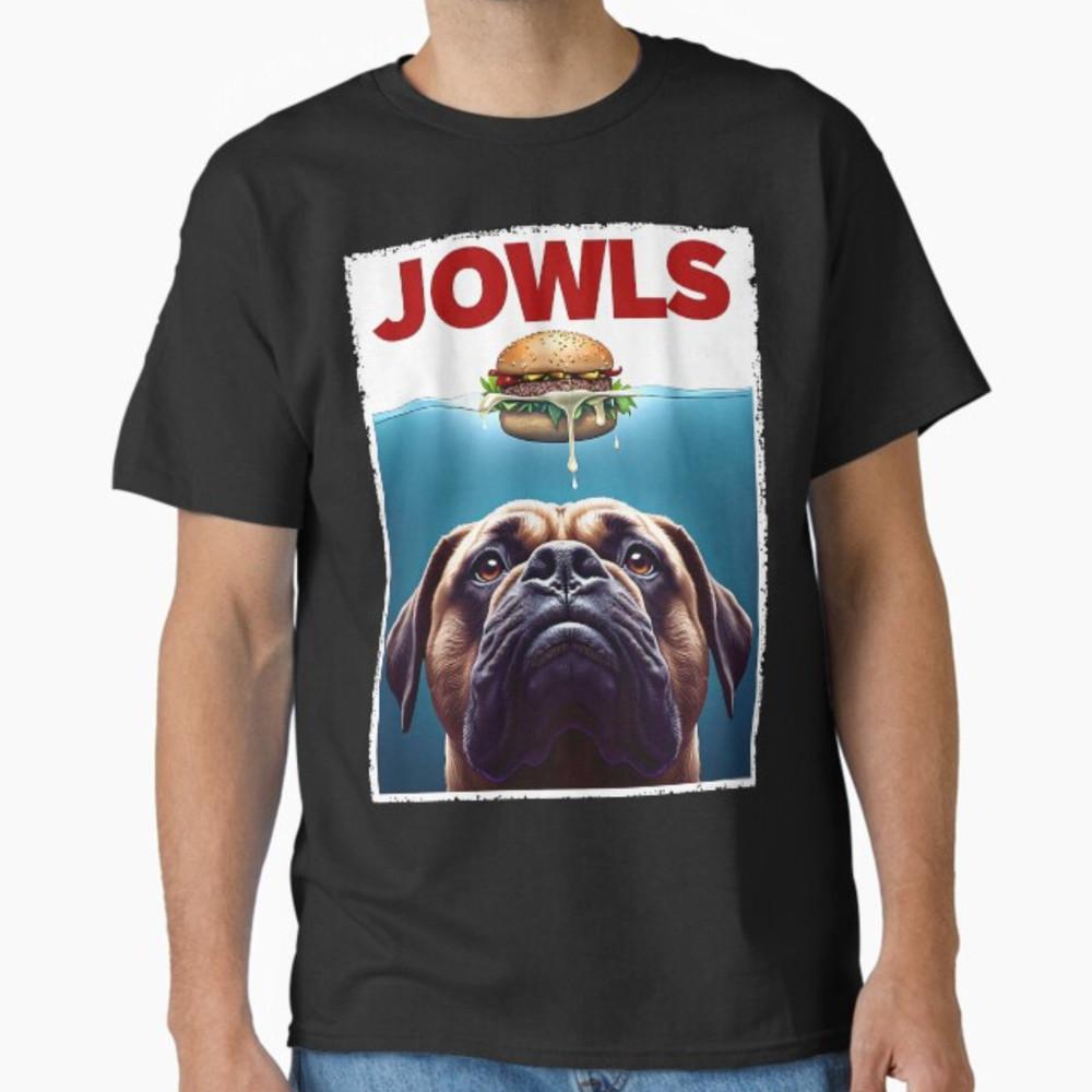 Funny Drooling Boxer, Jowls, Fawn, Dog Mom, Dog Dad, Burger T-Shirt Unisex T-Shirt XXL