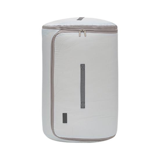 Cylinder Quilt Storage Bag Self Compression Organizer Space Saver Collapsible Comforter Bag for Seasonal Quilts Sheets Bedding Storage