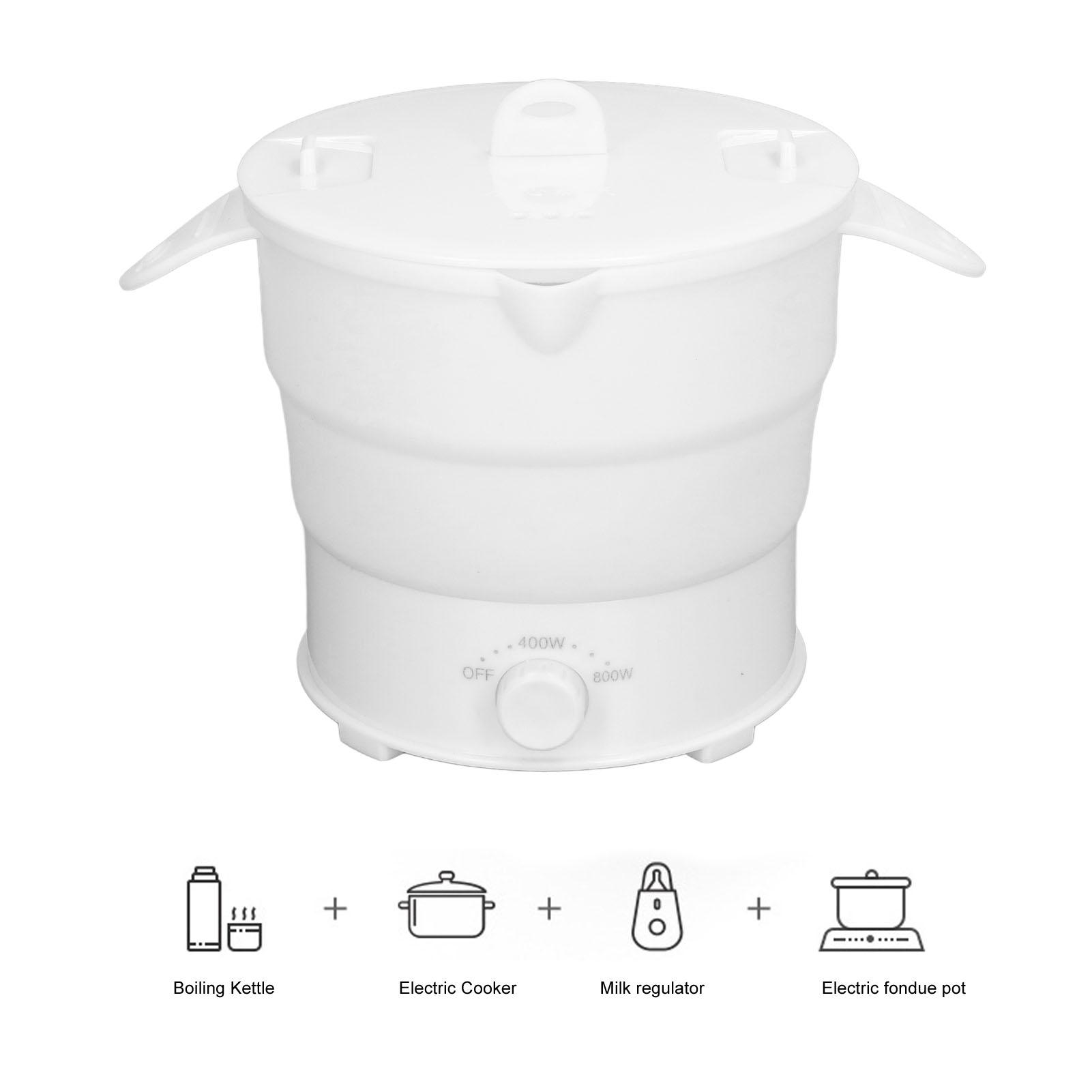 

Многофункциональный портативный складной силиконовый горшок для путешествий 110-240 В чайник электрический поварской котелок для воды складной электрический горшок для кемпинга AU белый