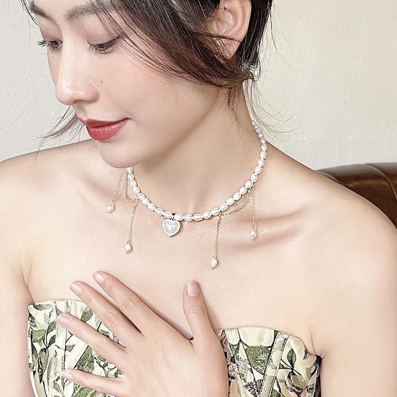 Fashion Heart-shaped Pearl Necklace