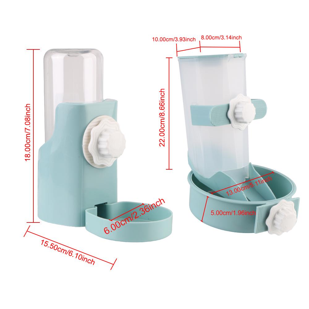 Cats Dogs Drinking Fountain Pet Food Bowls Food Container Dispenser Bowl Cage Hanging Feeder Automatic Pet Water Bottle