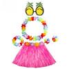 6pcs Set 30CM Single-layer Grass Skirt Wreath Pineapple Glasses Festival Party Atmosphere Performance Outfit Combination Set