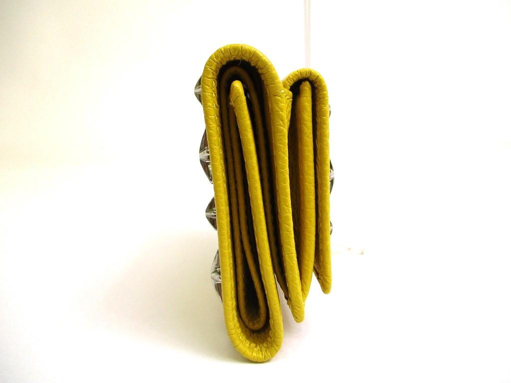 Authentic Jimmy Choo Plastic Stars Mustard Yellow Leather Trifold Wallet BFEALE #a619  Refurbished