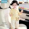 Youqi Spring & Autumn Baby Long-Sleeve Set: Versatile Two-Piece Outfit with Long Pants for Toddlers.
