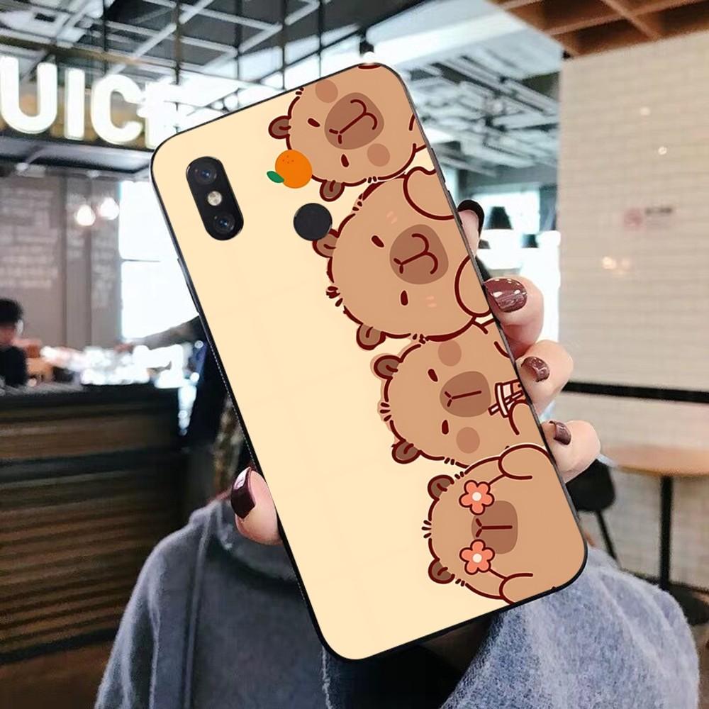 Cartoon Capybara Phone Case For Xiaomi Mi 5X 8 9 10 11 12 Lite Pro 10T PocoX3pro PocoM3 Note 10 Pro Lite