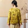 Elegante Blusa Cardigã Feminina de Seda com Estampa Floral