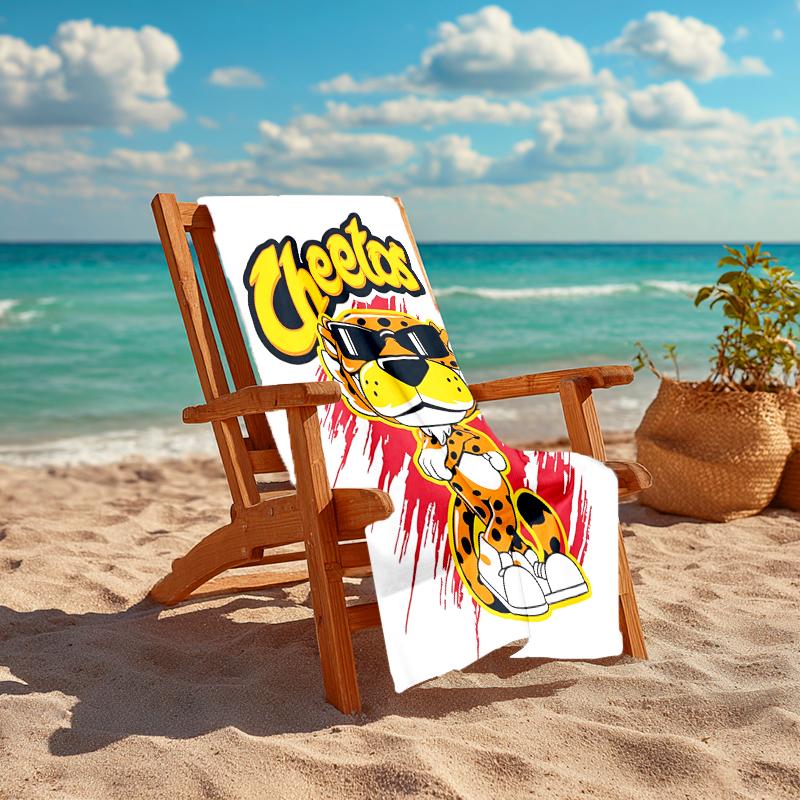 Ultra-Soft Beach Towel with Cheetos Theme,Ideal for Pool - Camping, Diving - Perfect Travel Essential, Vibrant Beach Towel.