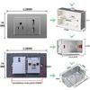 118 Type Switch Six-Hole Gray Wall Socket with Type-C 20W, Thai Style & PC Panel, Taiwan Socket