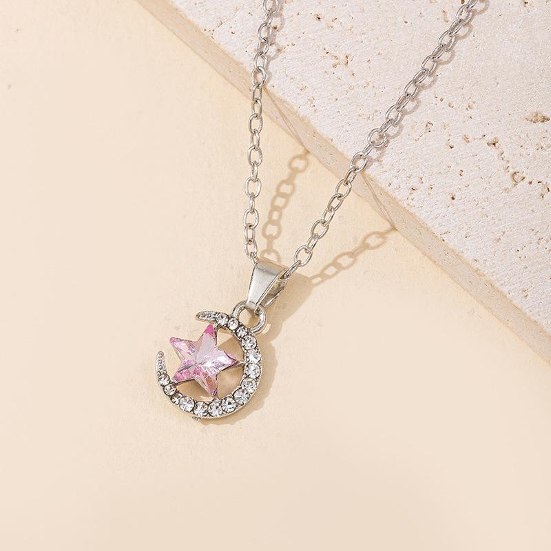 Höstens Nya Smycken Mångsidigt Diamantstjärna Hänge Mode Legering Måne Halsband Kvinnor