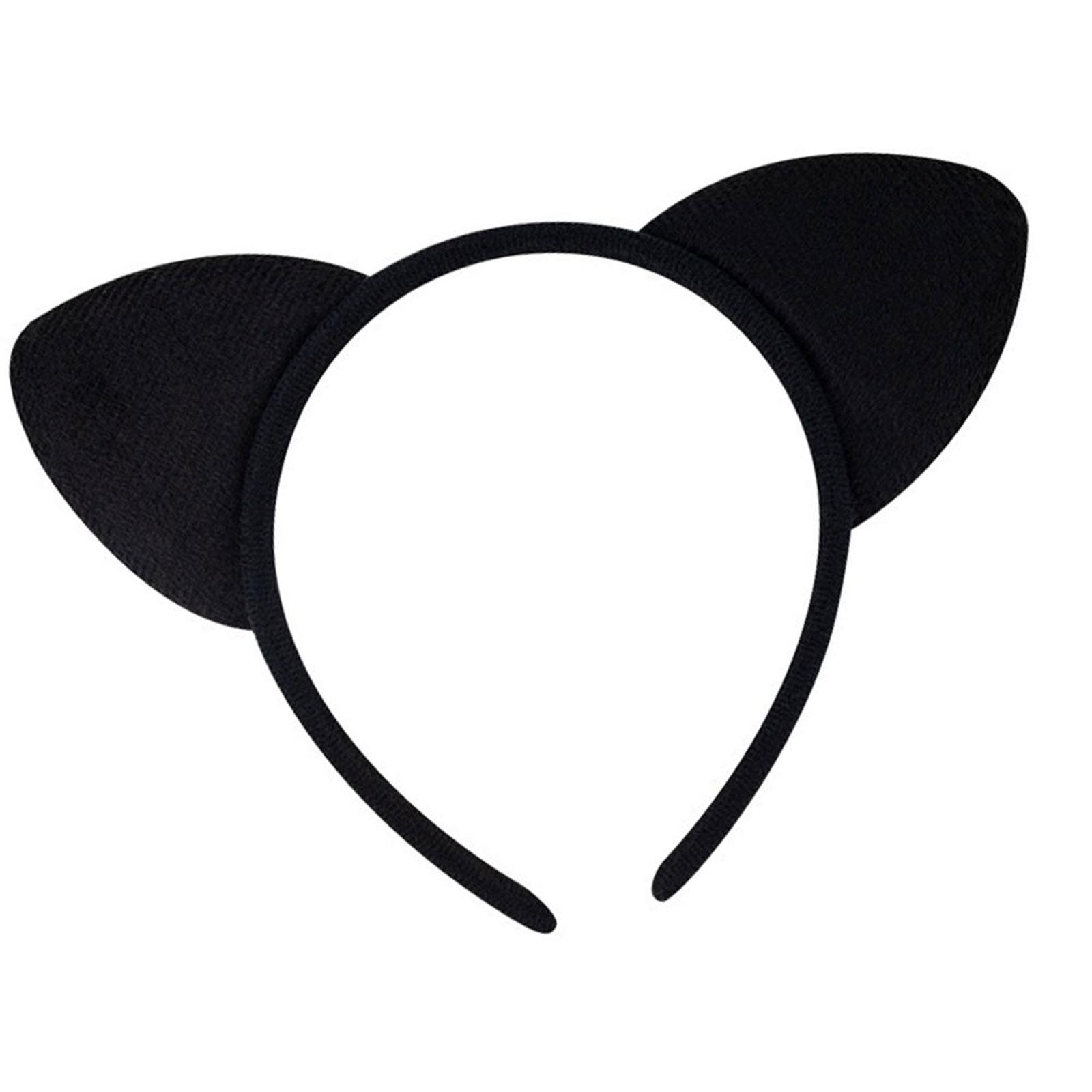 

Elastic Cats Ear Headpiece Costume Accessory Holiday Celebration Hairhoop for Women Formal Occasion and Everyday Wear чорний
