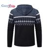 Cozy Up Strickjacke für Herren, Herbst und Winter, dicker, schöner, warmer Pullover mit Kapuze aus Samt
