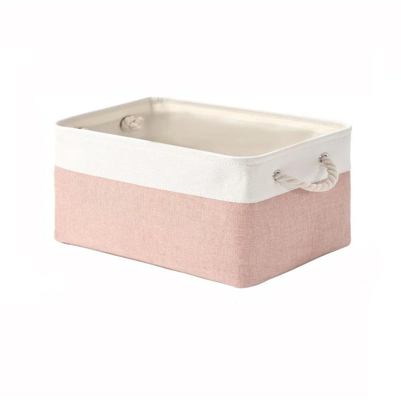 1pcs Cotton Linen Fabric Storage Basket Multi-Functional Home Organizer for Clothes Toys Clutter Foldable Storage Bin