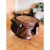 Wooden Handmade Carved Set of 6 with Decorative Holder Tabletop Coasters for Tea Coffee Cups Mugs Beer Cans Bar Glass Indian Handicrafts