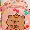 1 Piece  Multifunctional Storage Bag Capybara Printed Crossbody Bag Cute Doll Portable Chest Bag Kawaii Kids Gift