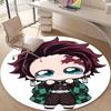 1pc Kamado Tanjiro  Print Round Carpet Chair Round Carpet Suitable for Bedroom Living Room Home Decorative Carpet
