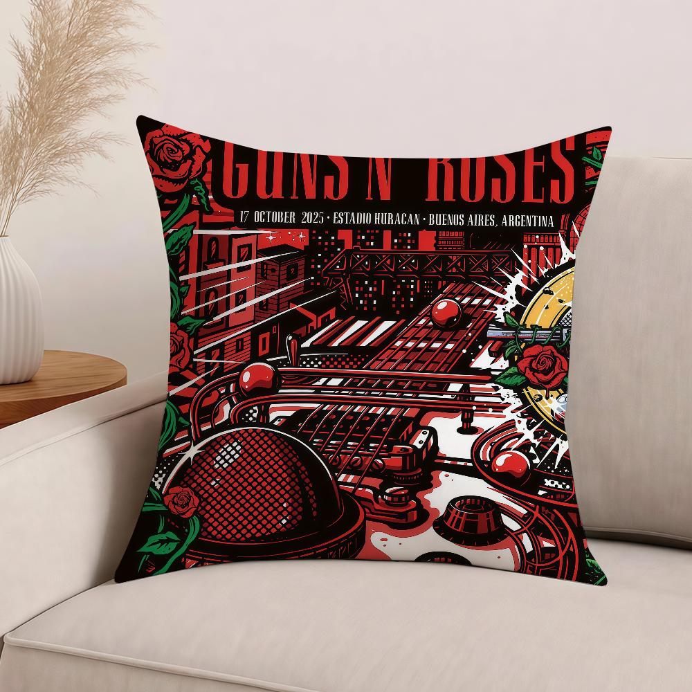 Rockband G-Guns N' R-Roses Kuddfodral Kontorskuddar Lämpliga för Soffa Bil Sovrum Dekorativt Kuddfodral