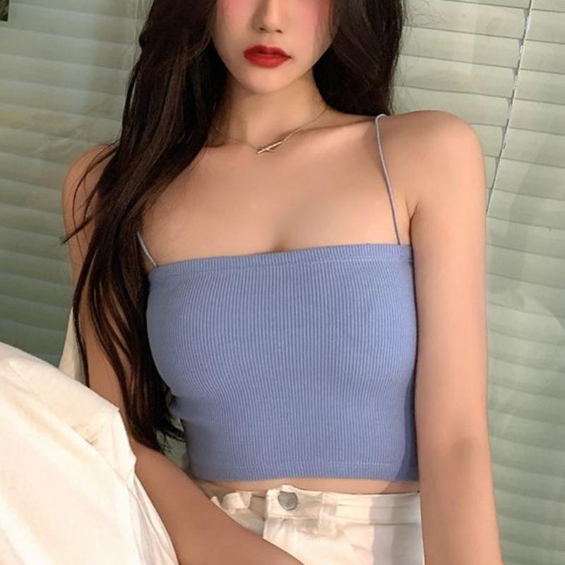 Letní dámské podvazky s módním přiléhavým topem Dámská vesta bez ramínek bez rukávů Sexy jednobarevné tílko