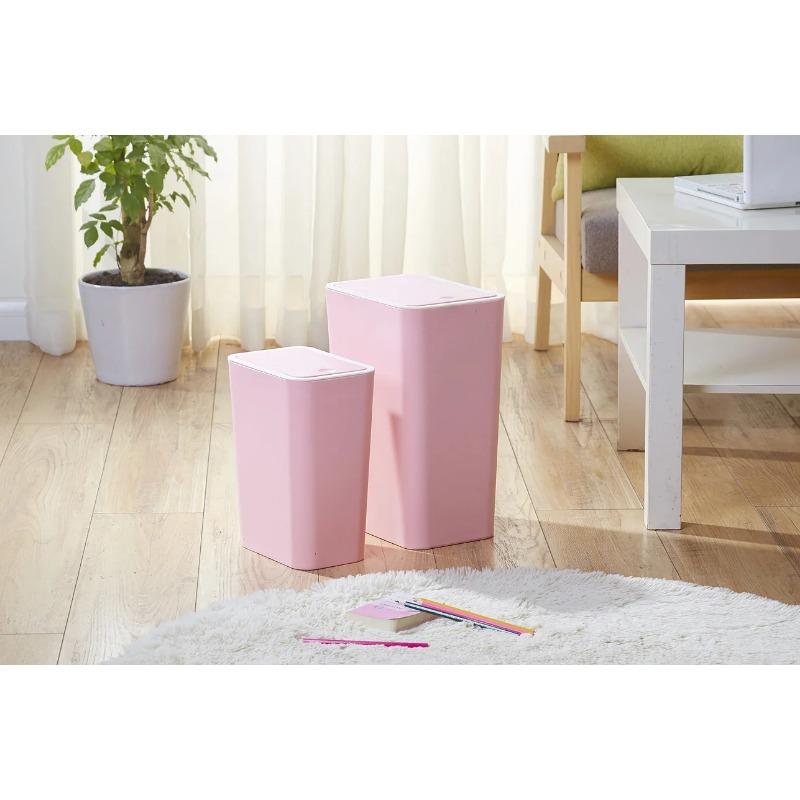 Cartoon Card Captor Sakura Pink Plastic Waste Bin With Lid Kitchen Household Cute Large Ashbin Bucket Creative Pressed Trash Can