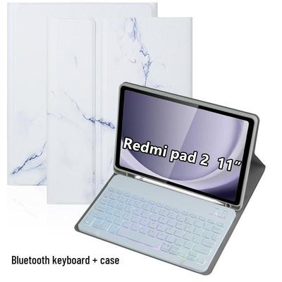 Funda Teclado Bluetooth RedmiPad2 con Ranura para Lápiz y Retroiluminación de Colores