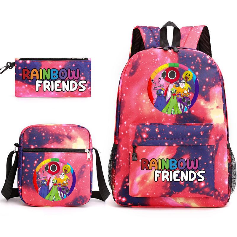 Rainbow Friends Rainbow Friends Game Original Styling Backpack Three-Piece Cartoon Student School Bag