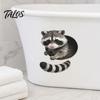 Kreative 3D-Blickende Waschbär-Toilettenaufkleber, Selbstklebender Toilettensitz-Aufkleber, Wasserdichter PVC-Wassertank-Aufkleber, Abziehbar und Aufklebbar Waschbär-Abziehbilder für