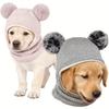 Cute Pet Knitted Warm Hat Noise Reduction Solid Color Dog Calming Earmuff Comfortable Hearing Protection Dog Ear Muffs