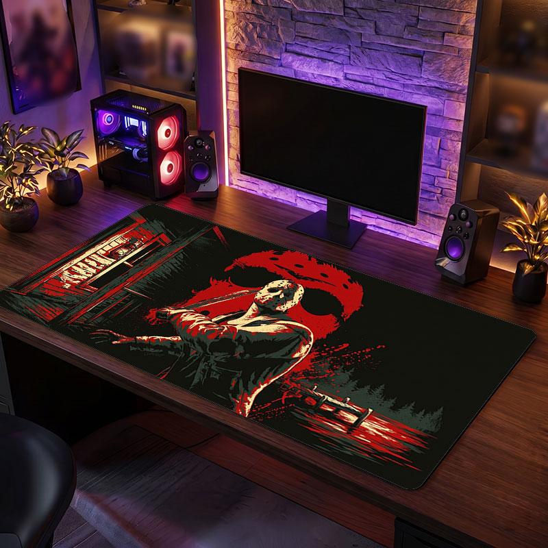 Big Mouse PadFriday the 13th Jason Voorhees Extended Soft Desk Mat Gaming Office Computer Table Decor Mat