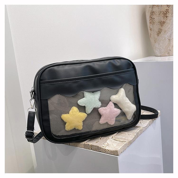 2025 spring new small food pain bag cute versatile simple transparent shoulder messenger women's bag daily soft girl bag