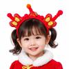 Headwear New Year Hair Hoop Embroidered Bow Ancient Style Hairband Red Plush Headband  Festival