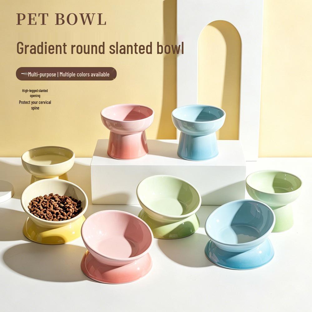 Ceramic Gradient Pet Bowl for Cats and Dogs - Feeder, Food, and Water Bowl