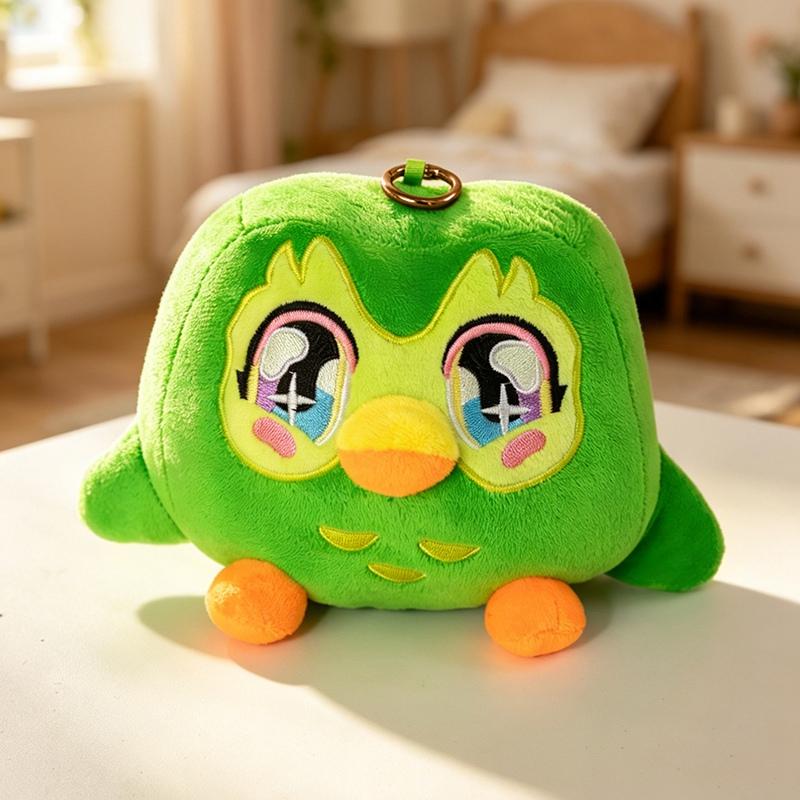 Green Owl Duo Plushy Toy Sweet Character Comical Visage Owl Peluches Padded Figure Sweet Purse Trinket Surprise For Lassie Son