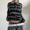 Dames Tiener Meisjes Fee Grunge Y2k Lange Mouwen Wijde Shirts Tops Gestreept Baby T-shirts Vintage Streetwear T-shirt Herfst Kleding