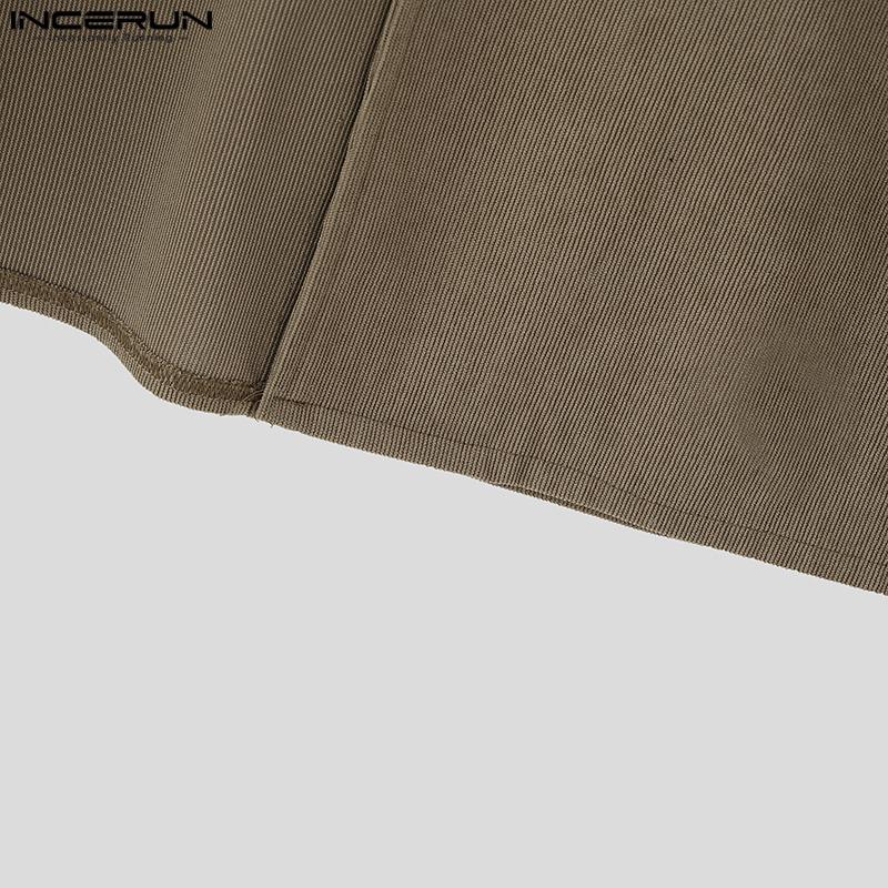 INCERUN Men Lapel One Sleeve Buttons Up Irregular Gothic Long Cardigan Vest