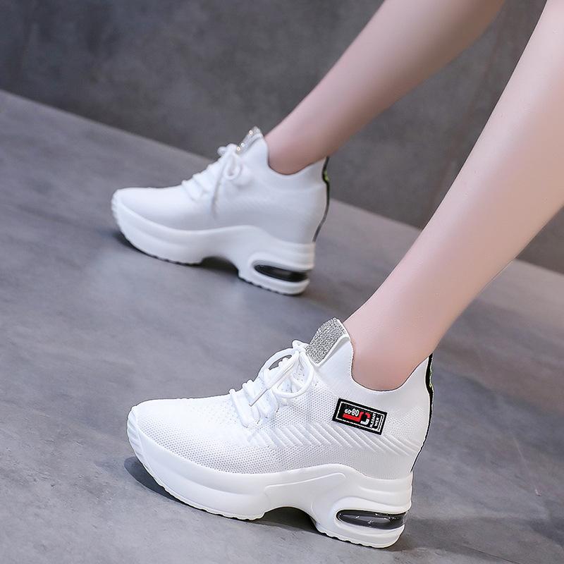 Inner Heightening Platform Sports Shoes Lightweight Mesh Breathable Casual Running Shoes Autumn New Summer