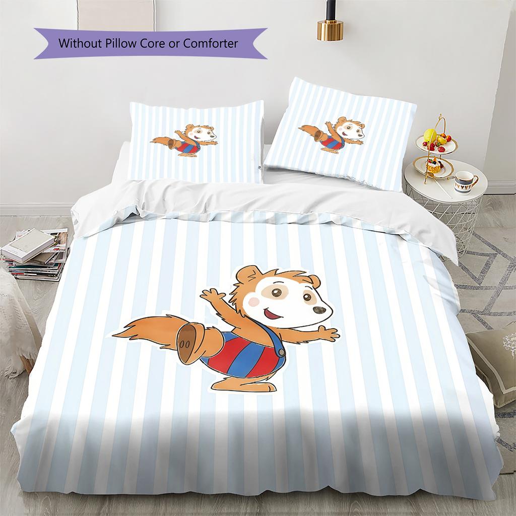 Parure de lit motif Lérots Bobo Ensemble couette Décoration de maison Cadeau (1 * housse de couette + 2 * taie d'oreiller sans garnissage)