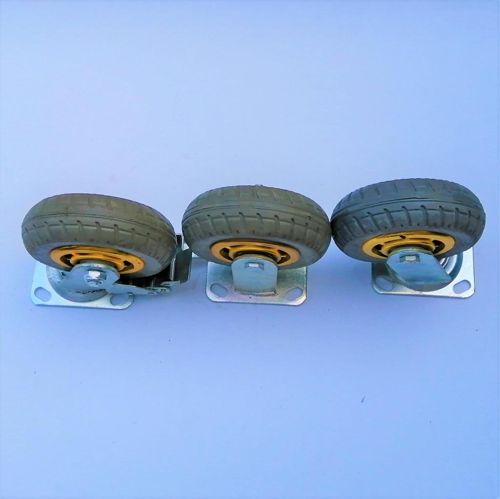 Heavy-Duty Grey Rubber Industrial Swivel Caster Wheel - Silent and Elastic Design