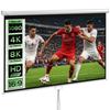 100" Projector Screen, 16:9 Aspect Ratio. Wall and Ceiling Mountable for Home and Office. White