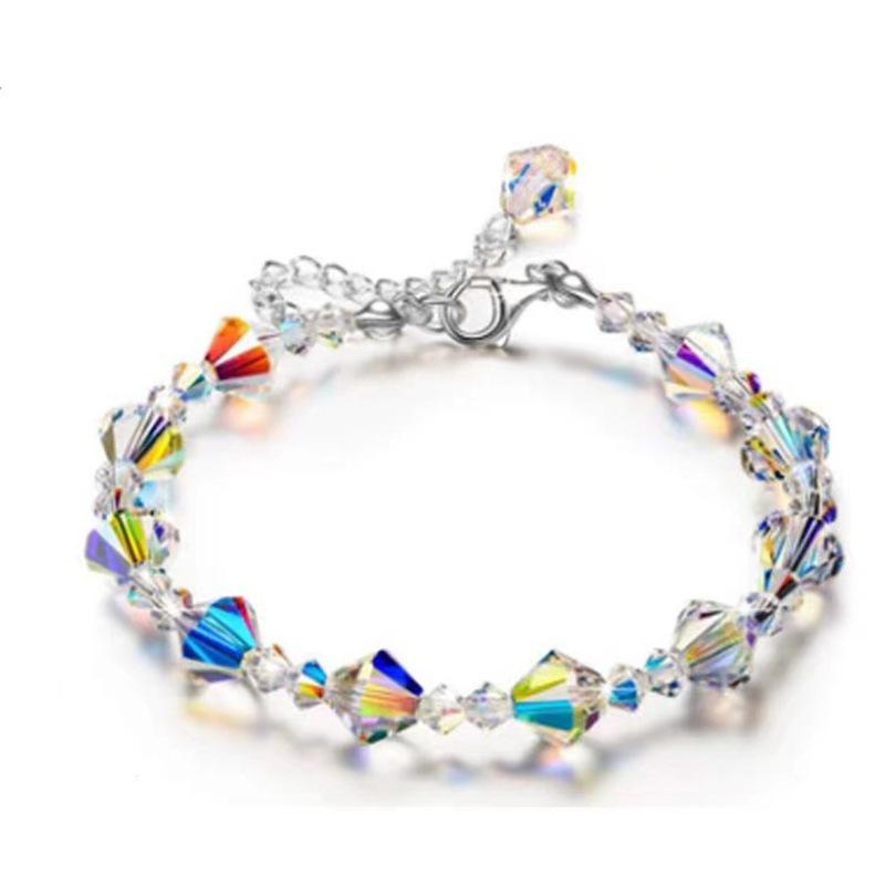 

Austrian Candy Beaded Bracelet, Gold Plated K Zinc Alloy Pendant, Colorful Bright Jewelry for Teens