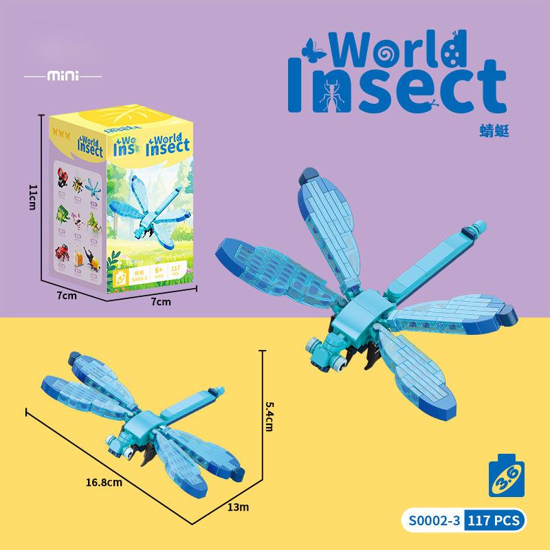 Sada figurek hmyzu a zvířat Mini stavebnice Hračka k sestavení 3D konstruktor Mikro kostičky Hračka pro děti Chlapce 9 až 12 let Dárek